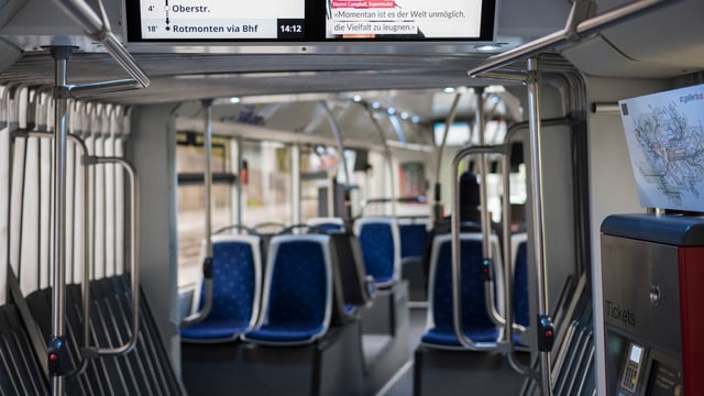 Leerer Bus der Verkehrsbetriebe St. Gallen Leerer Bus der Verkehrsbetriebe St. Gallen