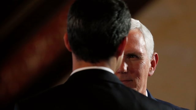 US-Vizepräsident Mike Pence mit Oppositionsführer Juan Guaidó: US-Vizepräsident Mike Pence mit Oppositionsführer Juan Guaidó: