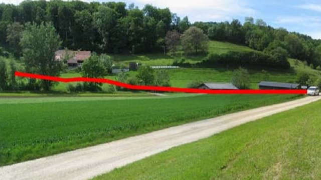 Karte mit roter Linie Karte mit roter Linie