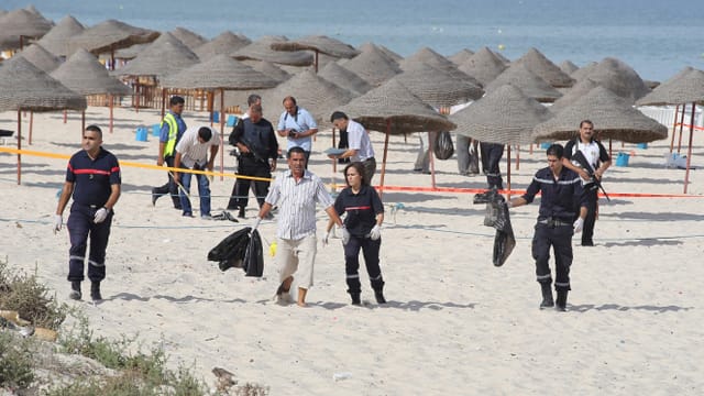 Sicherheitskräfte am Strand. Sicherheitskräfte am Strand.