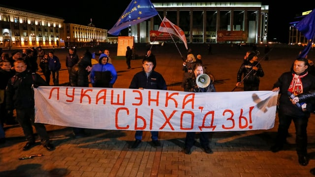 Demonstranten in Minsk Demonstranten in Minsk