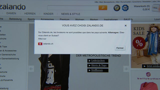 Hinweis auf Zalando-Webseite Hinweis auf Zalando-Webseite