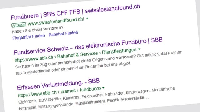 Screenshot Google-Suchliste. Screenshot Google-Suchliste.
