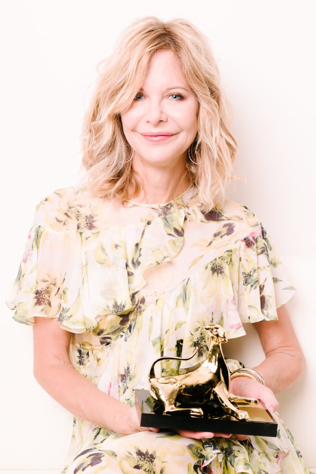 Meg Ryan mit dem Ehrenleopard. Meg Ryan mit dem Ehrenleopard.