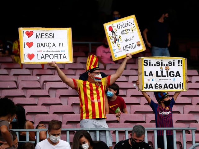 Messi-Transparente in Barcelona.