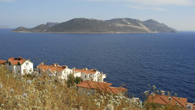 Sicht auf die Insel Kastelorizo. Sicht auf die Insel Kastelorizo.