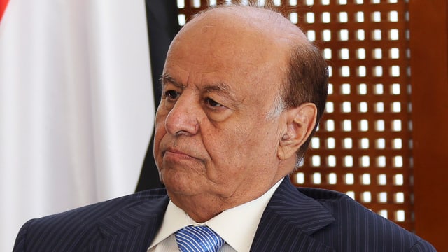 Porträtbild von Jemens Präsident Abed Rabbo Mansur Hadi Porträtbild von Jemens Präsident Abed Rabbo Mansur Hadi