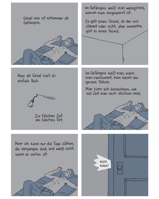 Ein Ausschnitt aus dem Comic «Geisel». Ein Ausschnitt aus dem Comic «Geisel».