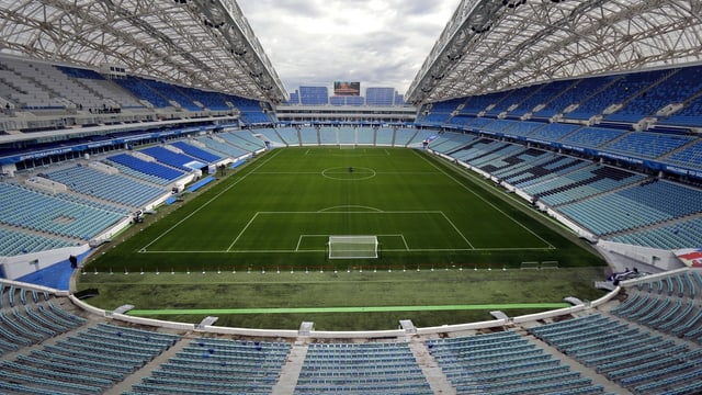 Fusbalstadion Fisht in Sotschi. Sochi ist ein Austragungsort der Fussball Weltmeisterschaft 2018 Fusbalstadion Fisht in Sotschi. Sochi ist ein Austragungsort der Fussball Weltmeisterschaft 2018
