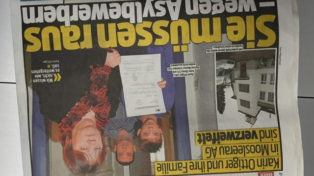 Frontseite der Zeitung Blick mit dem Bild der Familie Frontseite der Zeitung Blick mit dem Bild der Familie