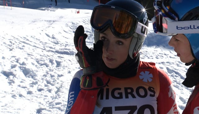 Zoë Hermann im Zielraum nach einer Niederlage. Zoë Hermann im Zielraum nach einer Niederlage.