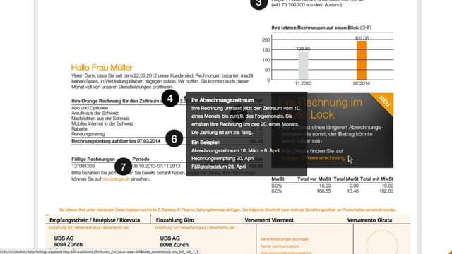 Orange-Brief, indem die Rechnungsumstellung erklärt wird. Orange-Brief, indem die Rechnungsumstellung erklärt wird.