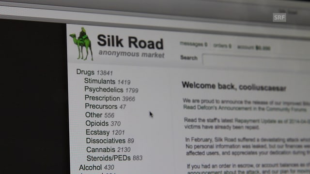 Ein Bild der Drogen-Plattform The Silk Road im Darknet. Ein Bild der Drogen-Plattform The Silk Road im Darknet.