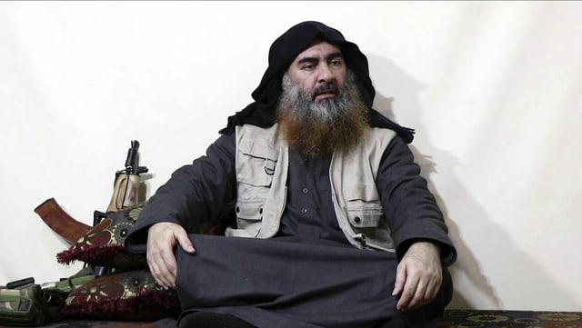 Im April dieses Jahres zeigte sich der IS-Terrorführer bei einem Interview mit dem IS-Terrorkanal Ak-Furgan Im April dieses Jahres zeigte sich der IS-Terrorführer bei einem Interview mit dem IS-Terrorkanal Ak-Furgan