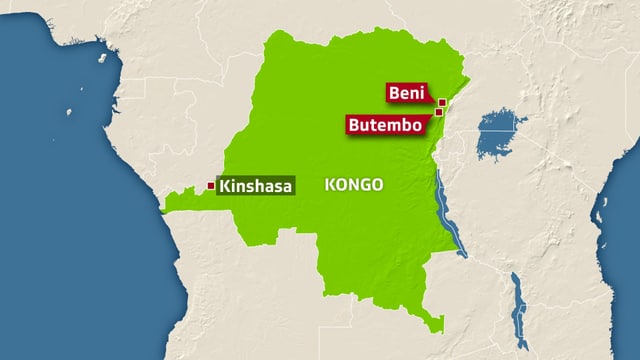 Karte von Kongo-Kinshasa. Karte von Kongo-Kinshasa.