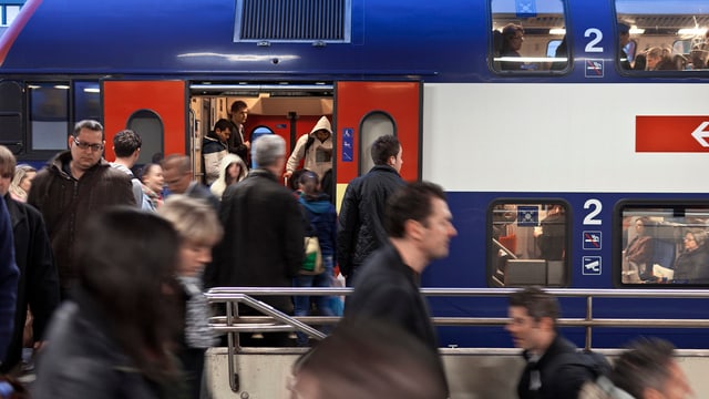 Pendler eilen auf den Zug (Symbolbild) Pendler eilen auf den Zug (Symbolbild)