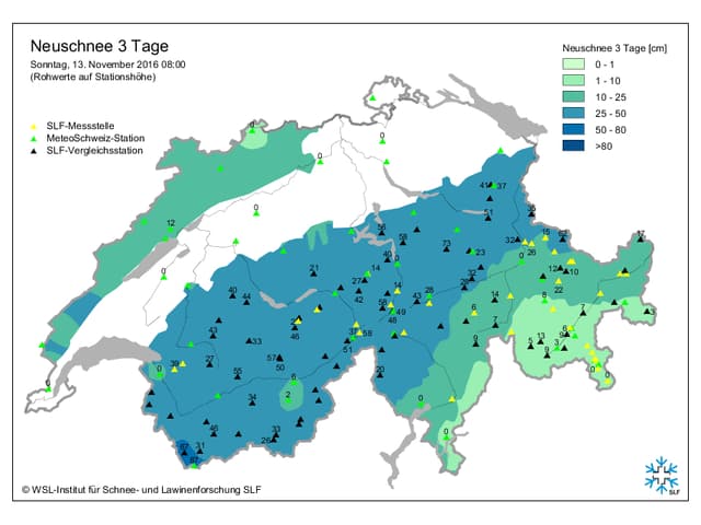 In den Alpen gab eb teils über 50 Zentimeter Schnee. In den Alpen gab eb teils über 50 Zentimeter Schnee.