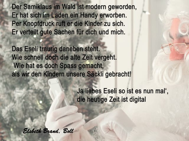Nikolaus mit Handy.