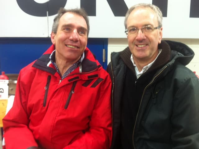 Bruno Canova und Jürg Bulach vor dem Spengler-Cup-Final. Bruno Canova und Jürg Bulach vor dem Spengler-Cup-Final.