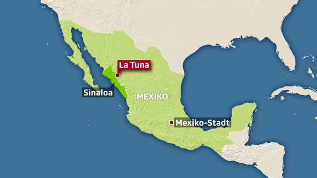 Kartenausschnitt des Geburtsortes von Joaquín Archivaldo Guzmán Loera im mexikanischen Bundesstaat Sinaloa und im Distrikt Badiraguato. Kartenausschnitt des Geburtsortes von Joaquín Archivaldo Guzmán Loera im mexikanischen Bundesstaat Sinaloa und im Distrikt Badiraguato.