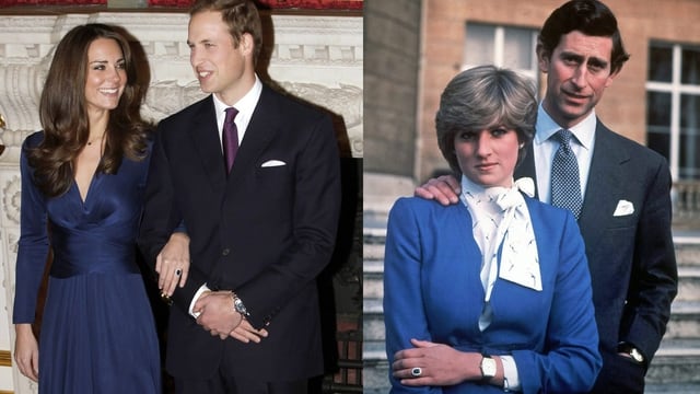 Die Verlobungsbilder von William und Kate sowie Charles und Diana. Die Verlobungsbilder von William und Kate sowie Charles und Diana.