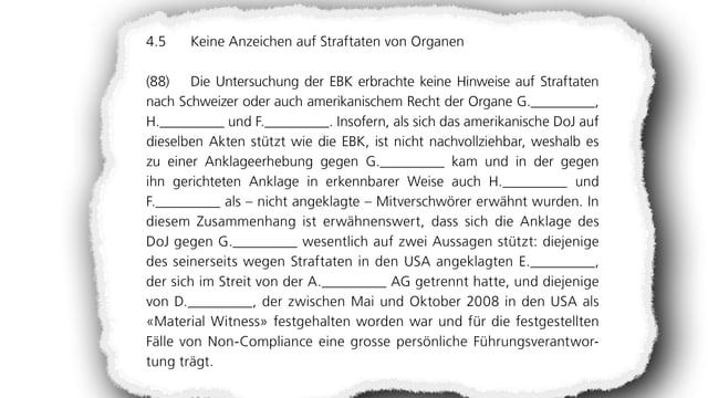 G steht für Raoul Weil, H für Marcel Rohner, F für Peter Kurer. A AG bedeutet UBS AG, E steht für Bradley Birkenfeld und D für Martin Liechti. G steht für Raoul Weil, H für Marcel Rohner, F für Peter Kurer. A AG bedeutet UBS AG, E steht für Bradley Birkenfeld und D für Martin Liechti.