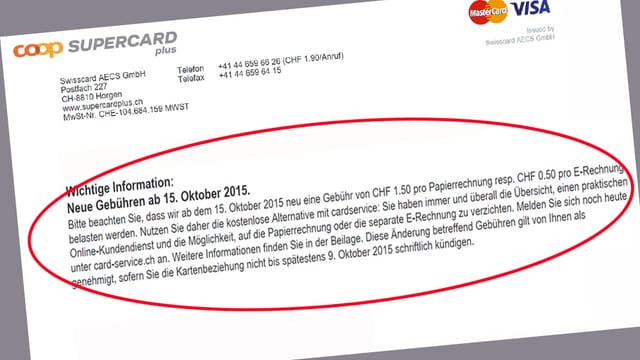 Auszug aus einem Brief von Supercard. Auszug aus einem Brief von Supercard.