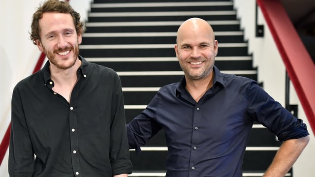Benjamin von Blomberg, links, und Nicolas Stemann, rechts. Benjamin von Blomberg, links, und Nicolas Stemann, rechts.