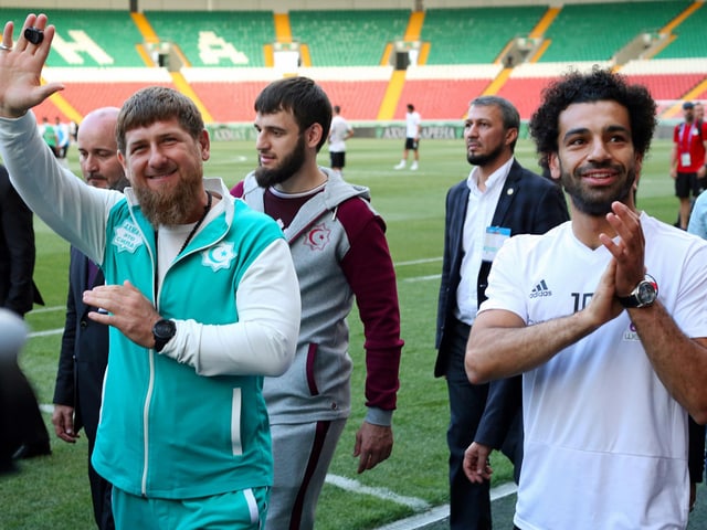Ramsan Kadyrow und Mohamed Salah. Ramsan Kadyrow und Mohamed Salah.