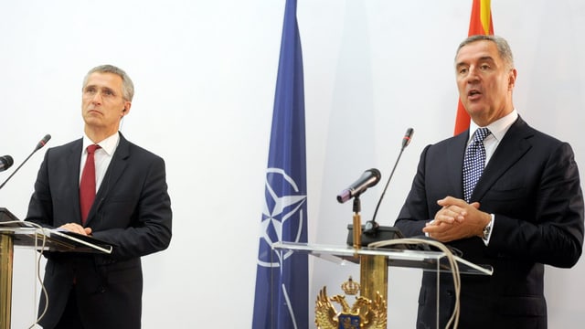 Nato-Generalsekretär Jens Stoltenberg und Montenegros Regierungschef Milo Djukanovic