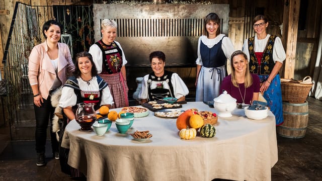 Die sieben Teilnehmerinnen der zwölften Staffel der «Landfrauenküche». Die sieben Teilnehmerinnen der zwölften Staffel der «Landfrauenküche».