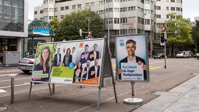 Wahlplakaten in Zug Wahlplakaten in Zug