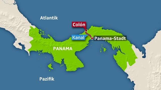 Karte Panamakanal.