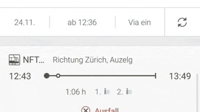 Die neue Funktion "Touch Fahrplan". Die neue Funktion "Touch Fahrplan".