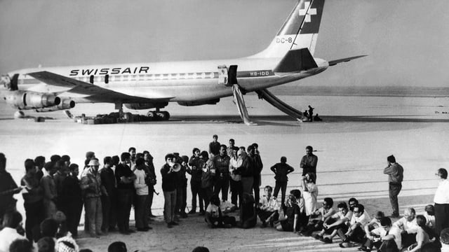 Entführte Swissair-Maschine. Entführte Swissair-Maschine.