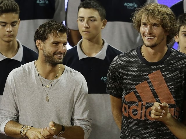 Grigor Dimitrov (links), hier mit Alexander Zverev an der Adria Tour. Grigor Dimitrov (links), hier mit Alexander Zverev an der Adria Tour.