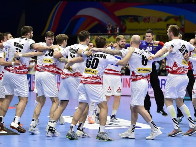 Die österreichischen Handballer. Die österreichischen Handballer.