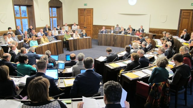 Blick in den Kantonsratssaal während einer Debatte. Blick in den Kantonsratssaal während einer Debatte.