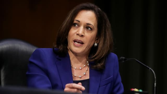 Kamala Harris hält eine Rede. Kamala Harris hält eine Rede.