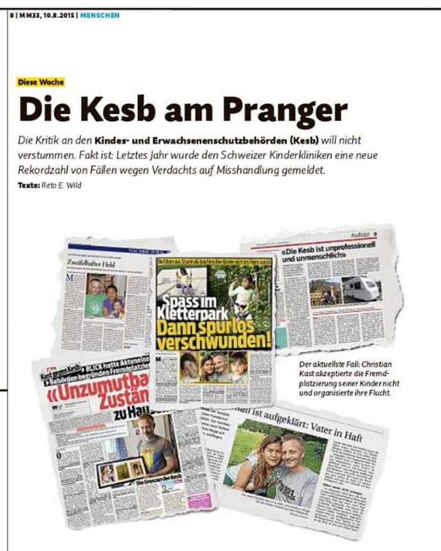 Ein Ausschnitt aus der Kast-Berichterstattung im Migros-Magazin. Ein Ausschnitt aus der Kast-Berichterstattung im Migros-Magazin.