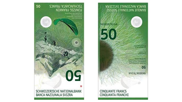 La nova bancnota da 50 francs. La nova bancnota da 50 francs.