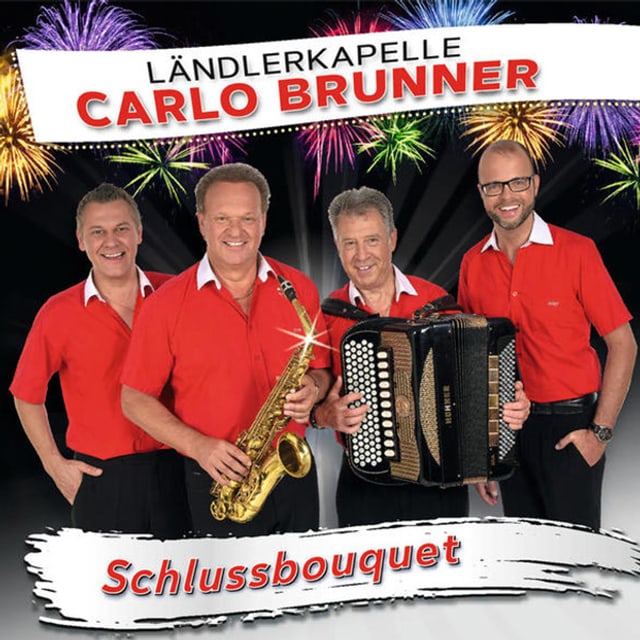 CD-Cover mit vier Ländlermusikanten. CD-Cover mit vier Ländlermusikanten.