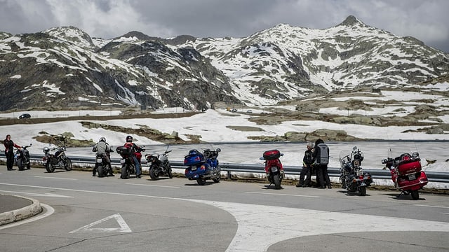 Motorcycles on the Gotthard Pass Motorcycles on the Gotthard Pass
