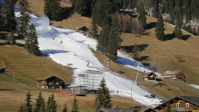 Schneeband im Grünen. Schneeband im Grünen.