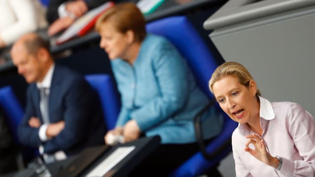 AfD-Abgeordnete Alice Weidel spricht im Bundestag AfD-Abgeordnete Alice Weidel spricht im Bundestag