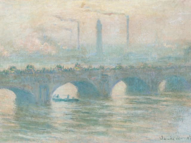 Blick auf eine Brücke, dahinter Industrielandschaft.