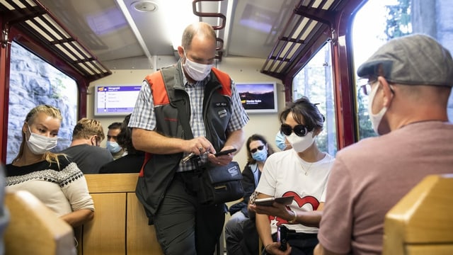 Billett-Kontrolle in den Jungfraubahnen Billett-Kontrolle in den Jungfraubahnen