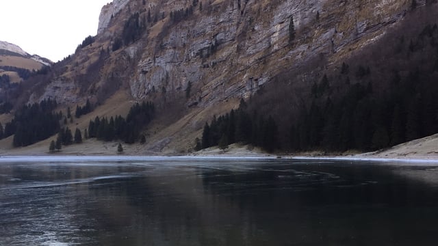 Schwarzeis auf dem Seealpsee Schwarzeis auf dem Seealpsee