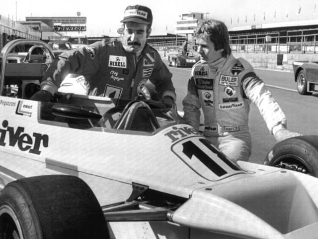 Clay Regazzoni (links) mit Marc Surer. Clay Regazzoni (links) mit Marc Surer.