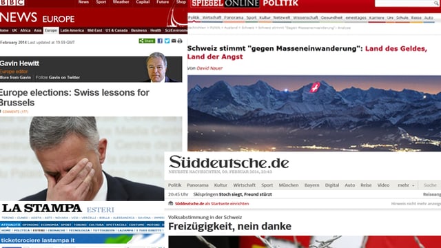 Ausländische Medien schreiben über die Zuwanderungs-Initiative. Ausländische Medien schreiben über die Zuwanderungs-Initiative.